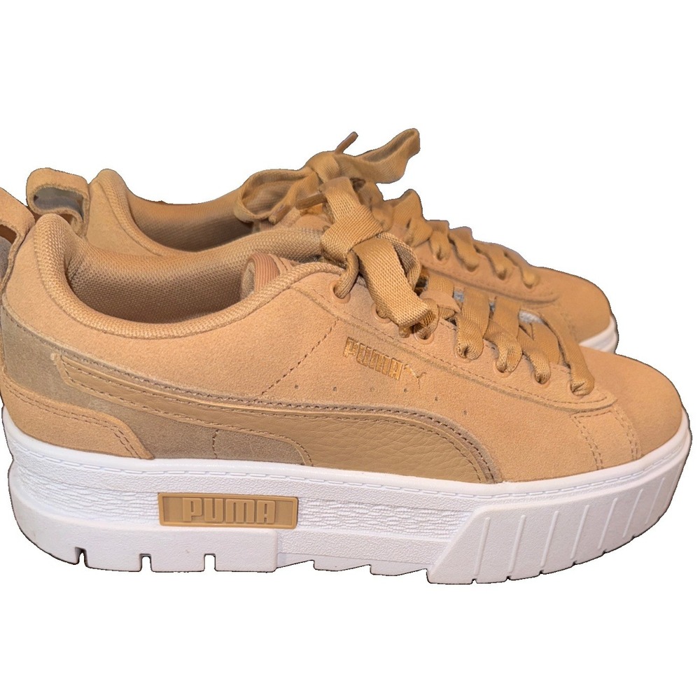 PUMA Mayze Layers Women Size 7.5 Suede Lifestyle Sneakers 39069901 Brown New - Picture 4 of 6